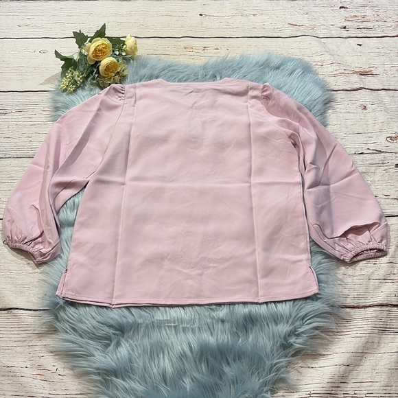 NWT J. CREW Puff-Sleeve Satin-Back Crepe Top in Lavender sz XSP - Picture 9 of 9